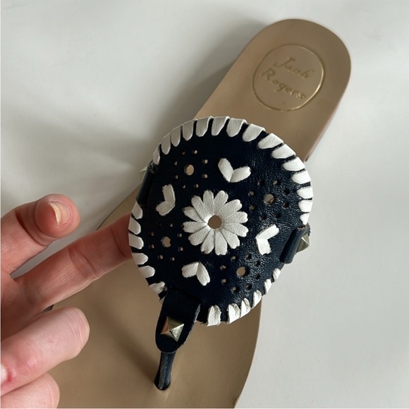 Jack Rogers Georgica Sandal in Midnight/White - Picture 3 of 9